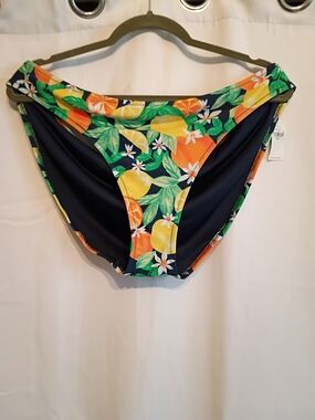 Old Navy Navy Bikini Bottom with Lemon and Orange Print